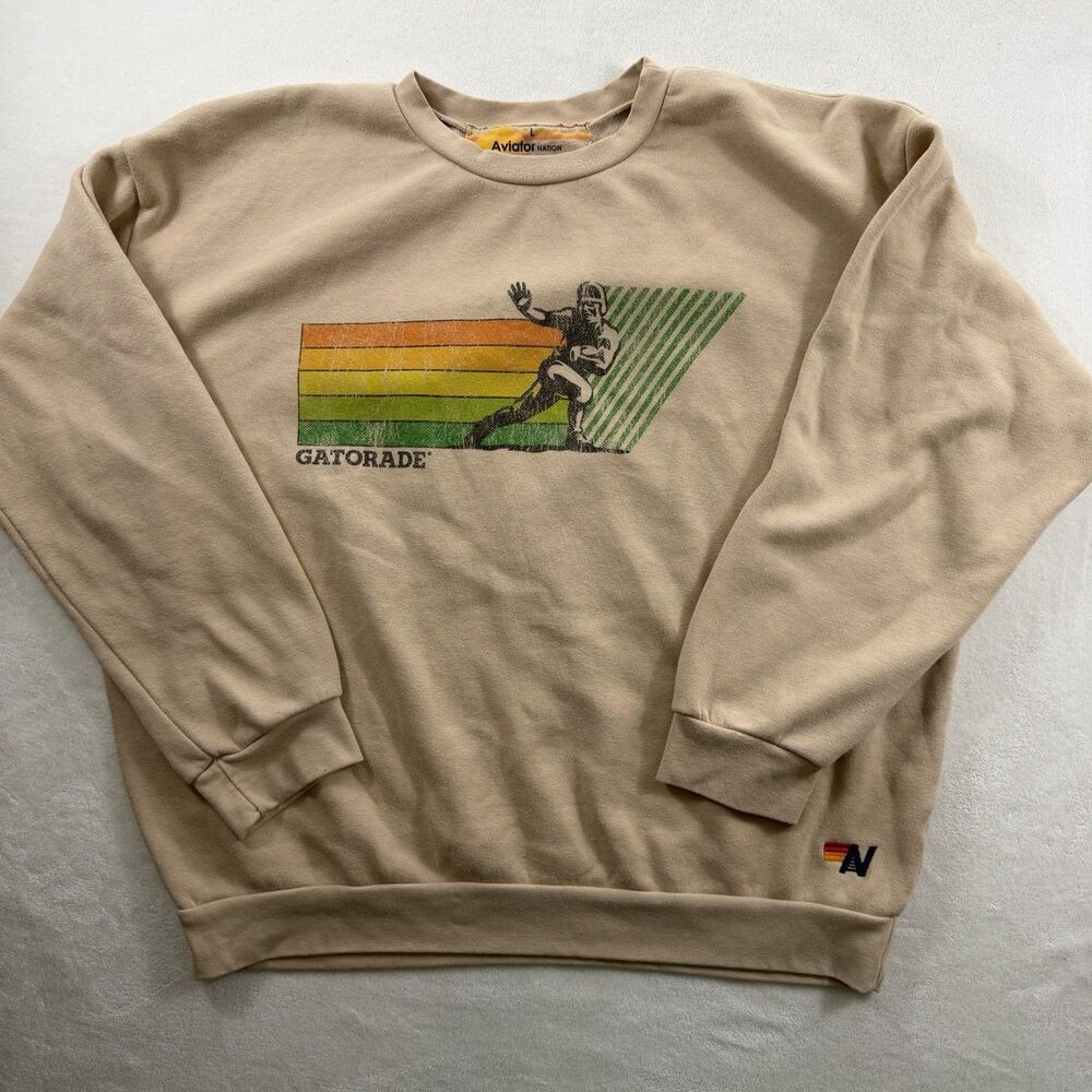 ULTRA RARE AVIATOR NATION Gatorade Football Bolt Crew Sweatshirt UNISEX Size L